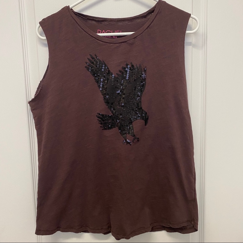RACHEL Rachel Roy Sleeveless Sequined Tee XL